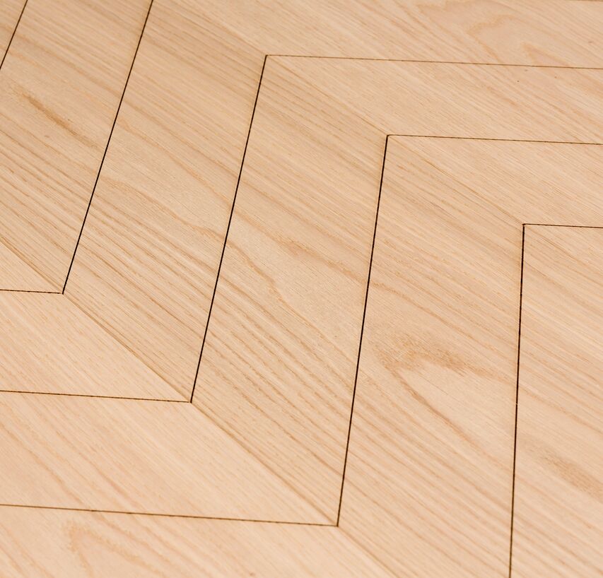 OAK Clear Carving Chevron brushed white oil