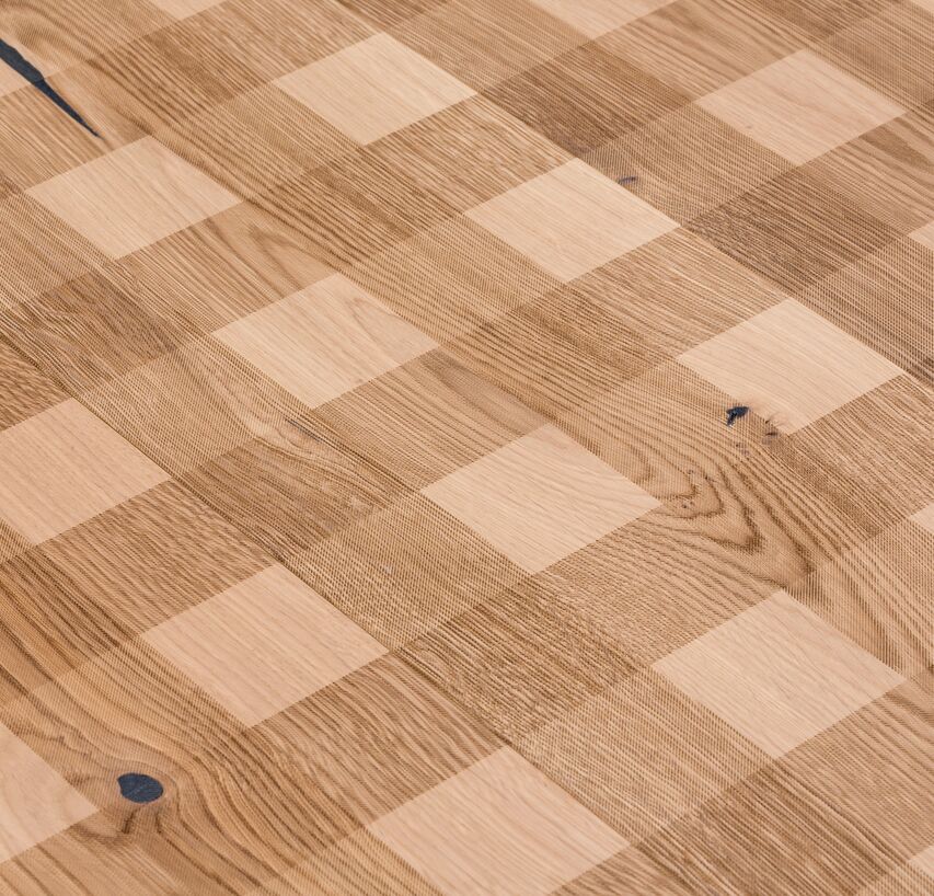 OAK Country Carving Check brushed white oil