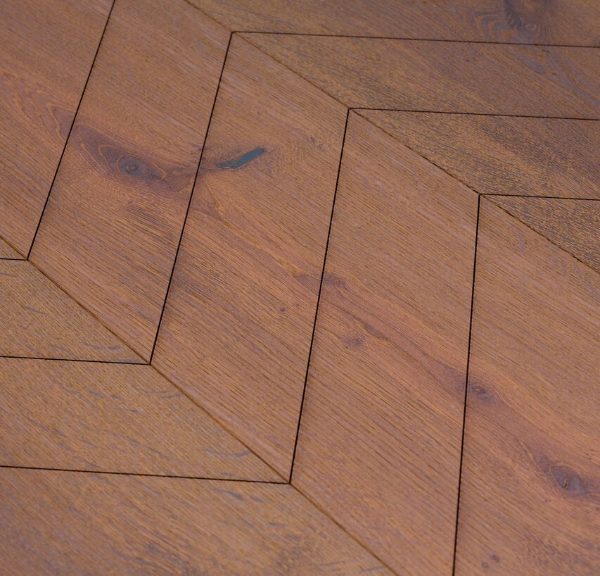 OAK Vulcano Carving Chevron brushed white oil